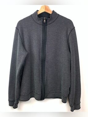 Hugo Boss Cardigan Jacket Zip Up Men’s Sz XL Black White Quiet Luxury Logo